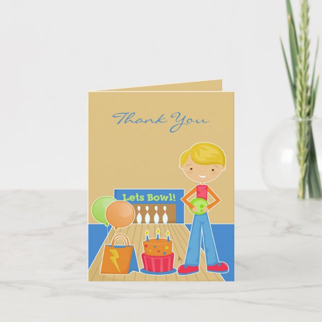 Vielen Dank, Bowling Party Card Dankeskarte (Vorderseite)