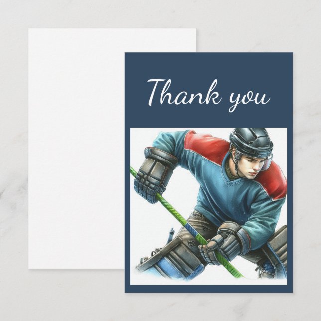 Vielen Dank Boys Hockey Player Coach Dankeskarte (Vorne/Hinten)