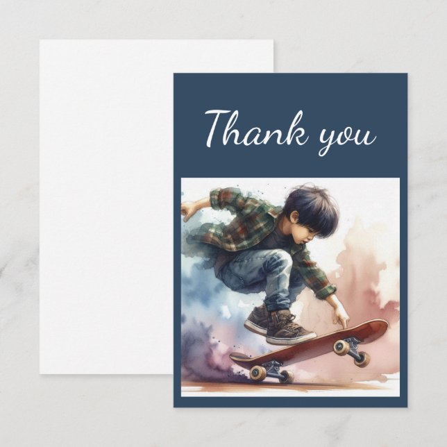 Vielen Dank, Boys Skateboard Skateboard Skateboard Dankeskarte (Vorne/Hinten)