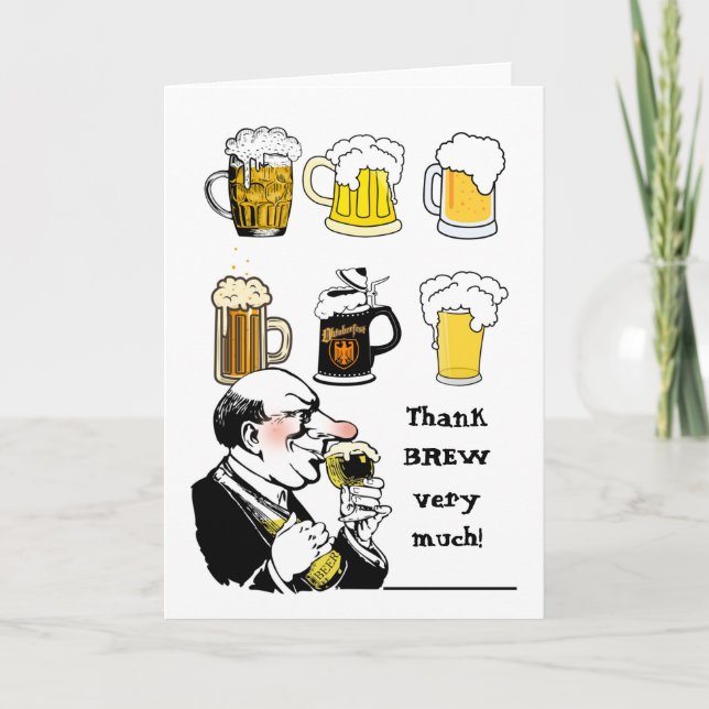 Vielen Dank, Brew sehr viel lustig Vielen Dank Karte (Vorderseite)
