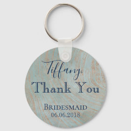 Vielen Dank, Bridesmaid Blue und Kupfer Schlüsselanhänger
