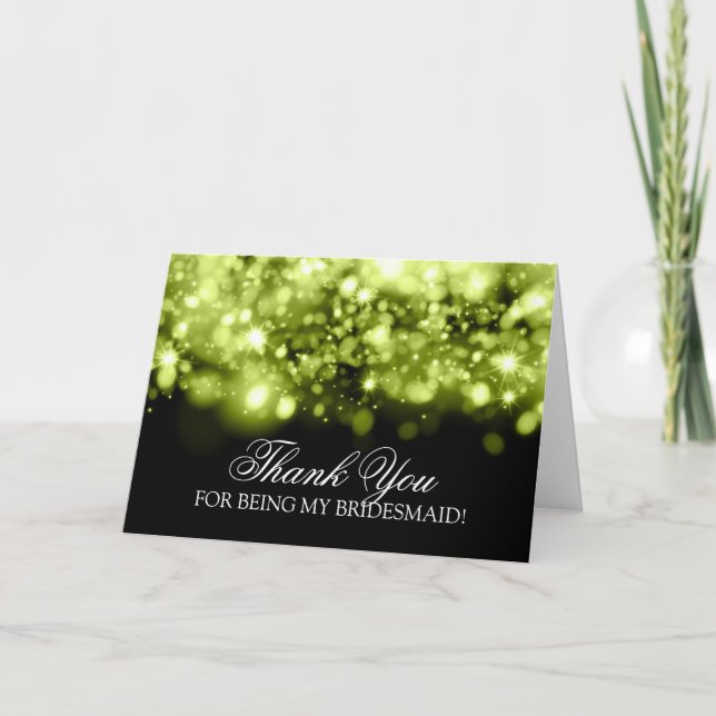 Vielen Dank Bridesmaid funkklingelnde Lichter Limo Dankeskarte (Vorderseite)