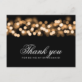 Vielen Dank Bridesmaid Gold Hollywood Glam Postkarte