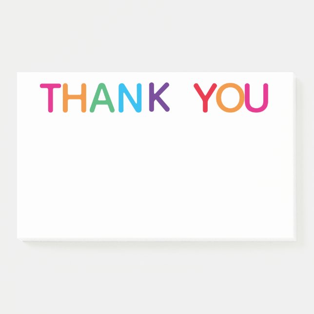 Vielen Dank Bright Multicolored 10 x 6 Post-it Klebezettel (Vorderseite)