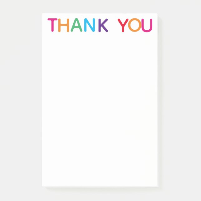 Vielen Dank, Bright Multicolored 4 x 6 Post-it Klebezettel (Vorderseite)