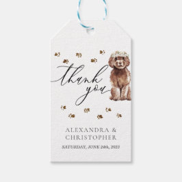 Vielen Dank, Brown Cavapoo Hund Wedding Geschenkanhänger