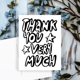 VIELEN DANK Bubble Letters B&W NACH KUNDENWUNSCH   Postkarte