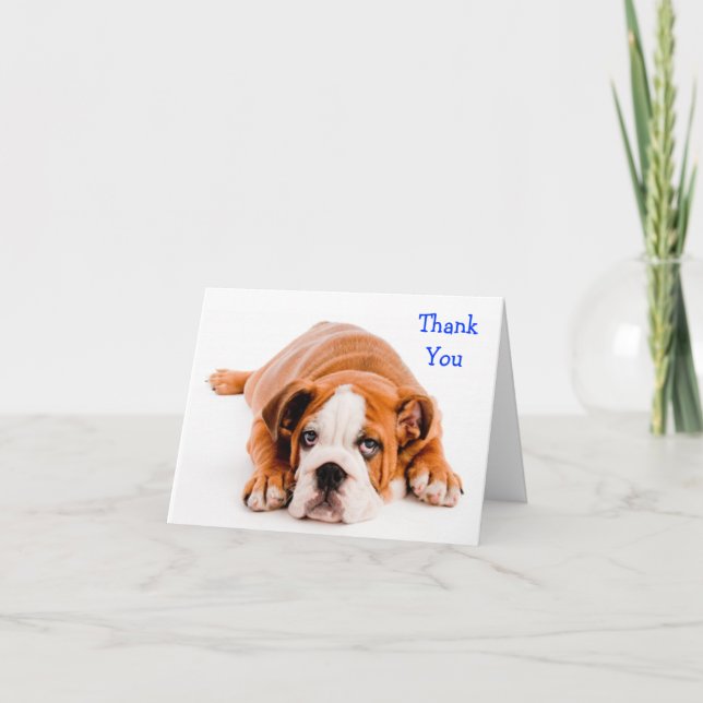Vielen Dank Bulldog Grußkarte - Kindness Verse Dankeskarte (Vorderseite)