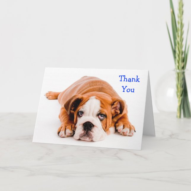 Vielen Dank Bulldog Grußkarte - Kindness Verse Dankeskarte (Vorderseite)
