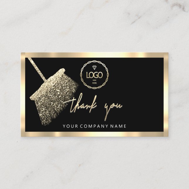 Vielen Dank Business Insert Logo Gold Reinigung Se Visitenkarte (Vorderseite)