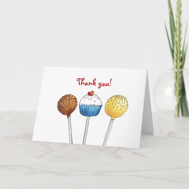 Vielen Dank - Cake Pop - Grußkarte Dankeskarte (Vorderseite)