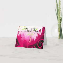 Vielen Dank, Calla Lily Rasberry mit Limonen Blase Dankeskarte