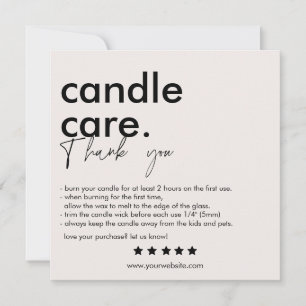 Vielen Dank Candle Care Modern Business Card Dankeskarte