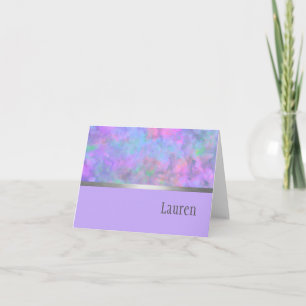 Vielen Dank Card Abstrakt Lila rosa Blau Silver