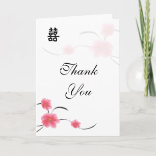 Vielen Dank Card Cherry Blossom Doppeltes Glück Dankeskarte