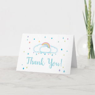 Vielen Dank Card Cloud Rainbow Raindrop Baby Showe Karte