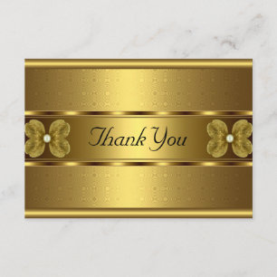 Vielen Dank Card Elegant Roll Gold Floral Dankeskarte