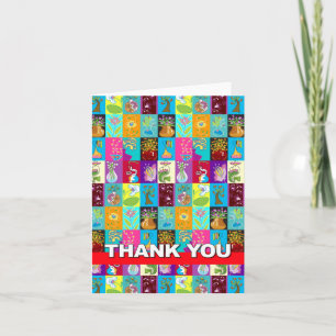 Vielen Dank Card farbenfroh florale Mosaik Red Dankeskarte