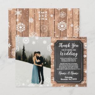 Vielen Dank Card Foto Rustikale Winterschneeflocke Einladung