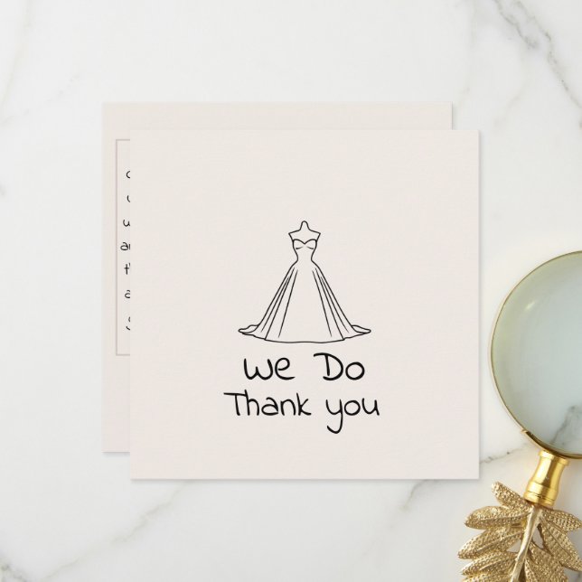 Vielen Dank Card Hochzeitskleid Silhouette Collect Dankeskarte (Vorderseite/Rückseite Beispiel)