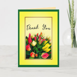 Vielen Dank, Card kühl leuchtende farbige Tulpen Dankeskarte