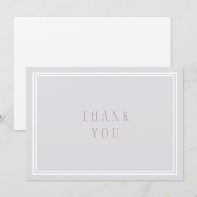 Vielen Dank Card Lila Lavender Traditional Dankeskarte (Vorne/Hinten)