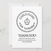 Vielen Dank Card Minimalistisch Modern 1. Geburtst