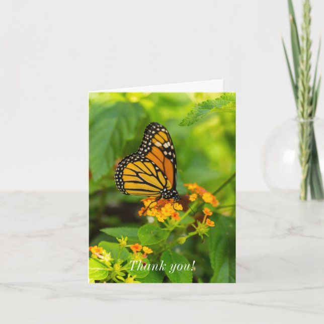 Vielen Dank Card Monarch auf Lantana Dankeskarte (Vorderseite)