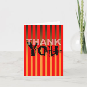 Vielen Dank Card Neon Orange Stripe Dankeskarte