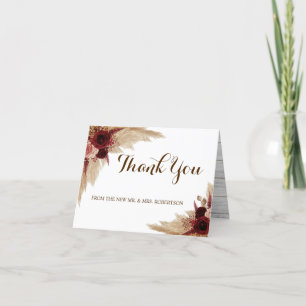 Vielen Dank Card Pampas Grass Wedding Bridal Dankeskarte