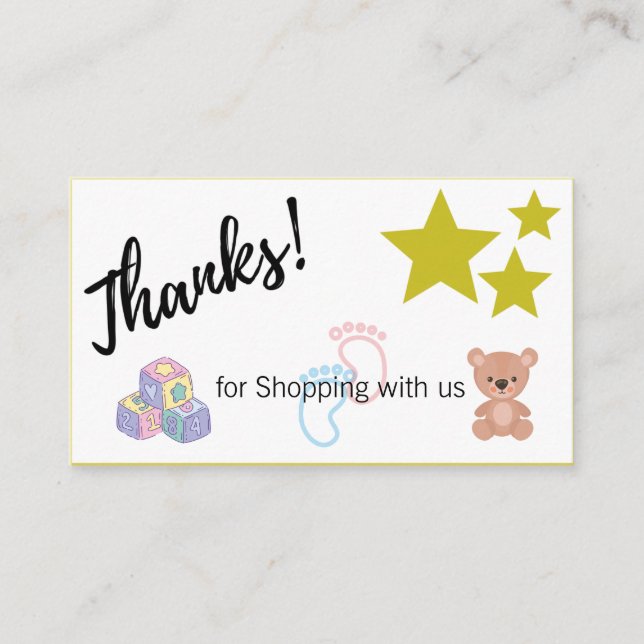 Vielen Dank Card Template Shop Packkarte Visitenkarte (Vorderseite)