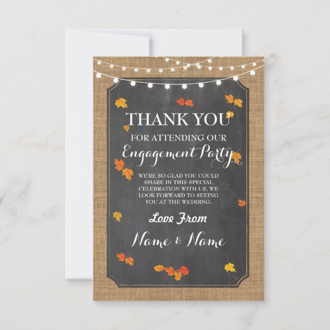 Vielen Dank Card Verlobung Hochzeiten Herbstlaub Einladung (Vorderseite)