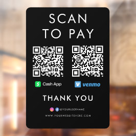 Vielen Dank Cash App Venmo Scan zu bezahlen QR Cod Fensteraufkleber