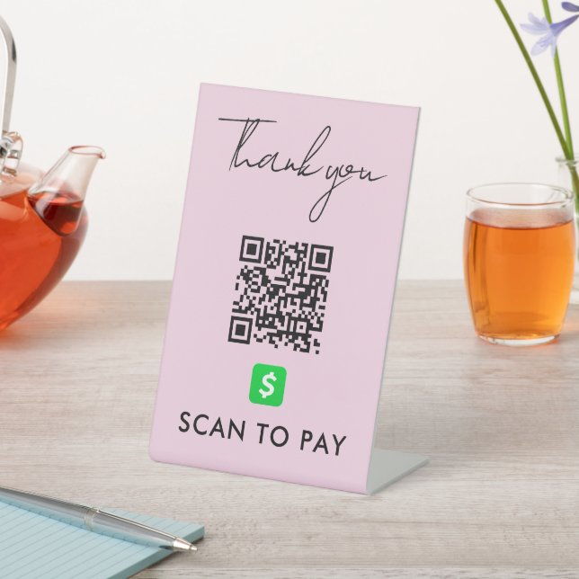 Vielen Dank CashApp QR Code Scan zu bezahlen Moder Sockelschild (In SItu)