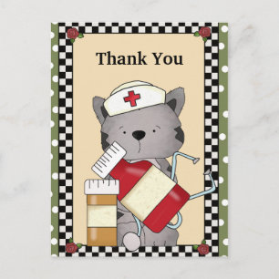 Vielen Dank Cat Nurse Postcard Postkarte