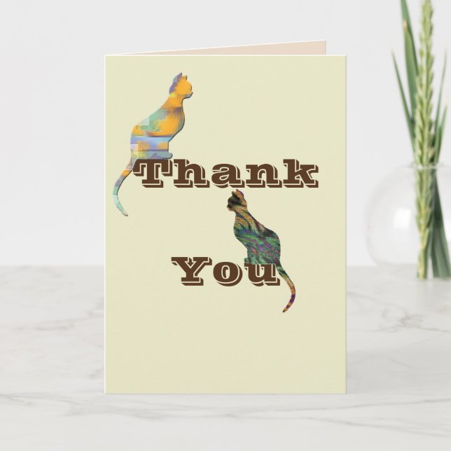 Vielen Dank Cat Sitter Caregiver Marbelstreifen Ka Dankeskarte (Vorderseite)
