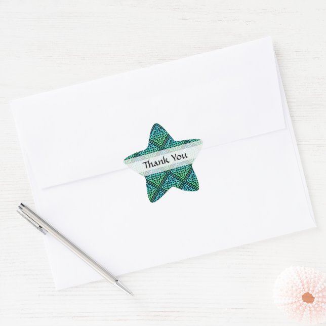 Vielen Dank Celtic Knot Blue Green Star Sticker (Umschlag)