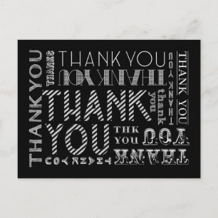 Vielen Dank, Chalk Typografy Postcard Postkarte