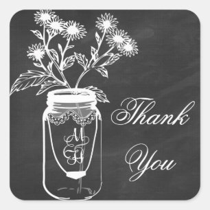 Vielen Dank Chalkboard Mason Glas Aufkleber