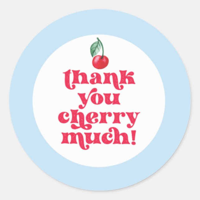Vielen Dank, Cherry Much Sticker für Gastgeschenke (Vorderseite)