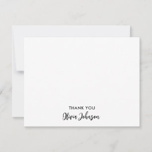 Vielen Dank Chic Monogram Name White Flat Note Car Mitteilungskarte