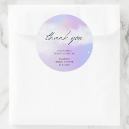 Vielen Dank, Cloud 9 Pastel Gradient Brautparty Runder Aufkleber