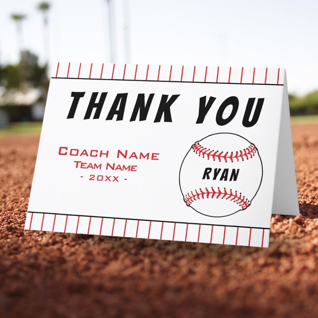 Vielen Dank, Coach Baseball Ball Danke Karte (Von Creator hochgeladen)