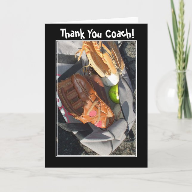 Vielen Dank Coach Baseball Mitt Grußkarte Dankeskarte (Vorderseite)