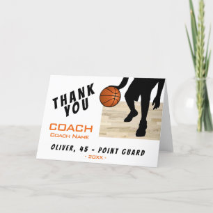 Vielen Dank Coach Basketball Player Silhouette Car Dankeskarte