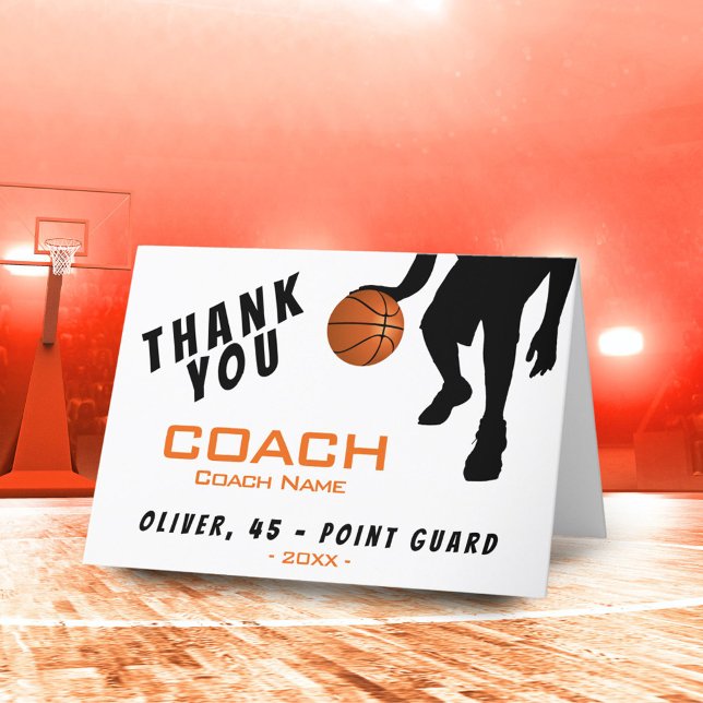 Vielen Dank Coach Basketball Spielkarte Dankeskarte (Von Creator hochgeladen)