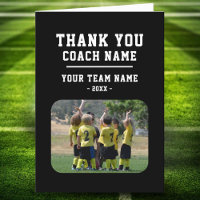Vielen Dank Coach Card mit Team Name Foto
