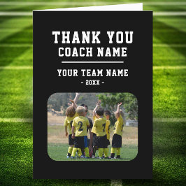 Vielen Dank Coach Card mit Team Name Foto Dankeskarte