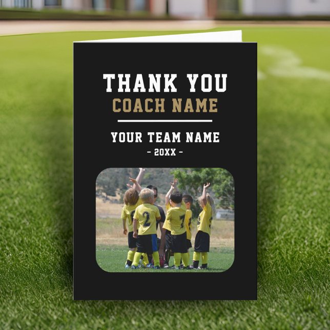 Vielen Dank Coach Card mit Team Name Foto Dankeskarte (Von Creator hochgeladen)