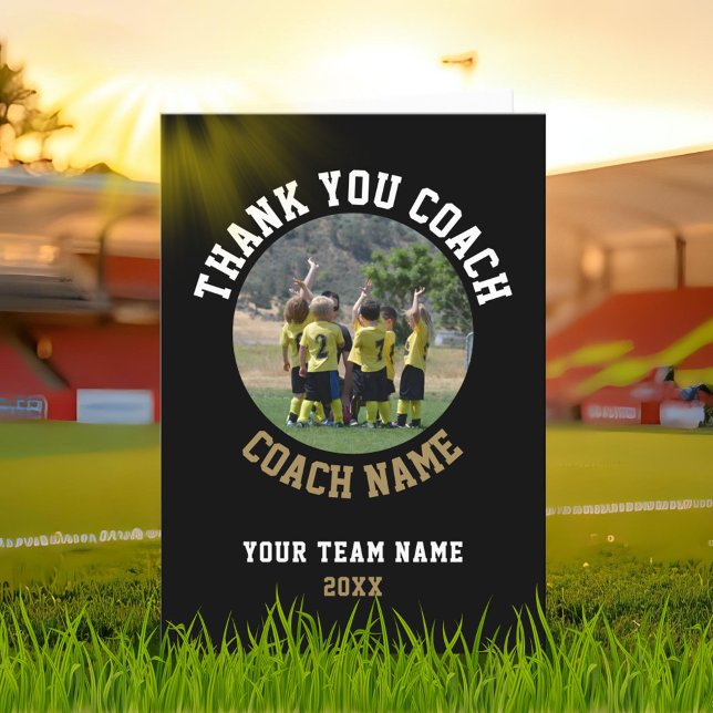 Vielen Dank Coach Card Team Name Foto Dankeskarte (Von Creator hochgeladen)